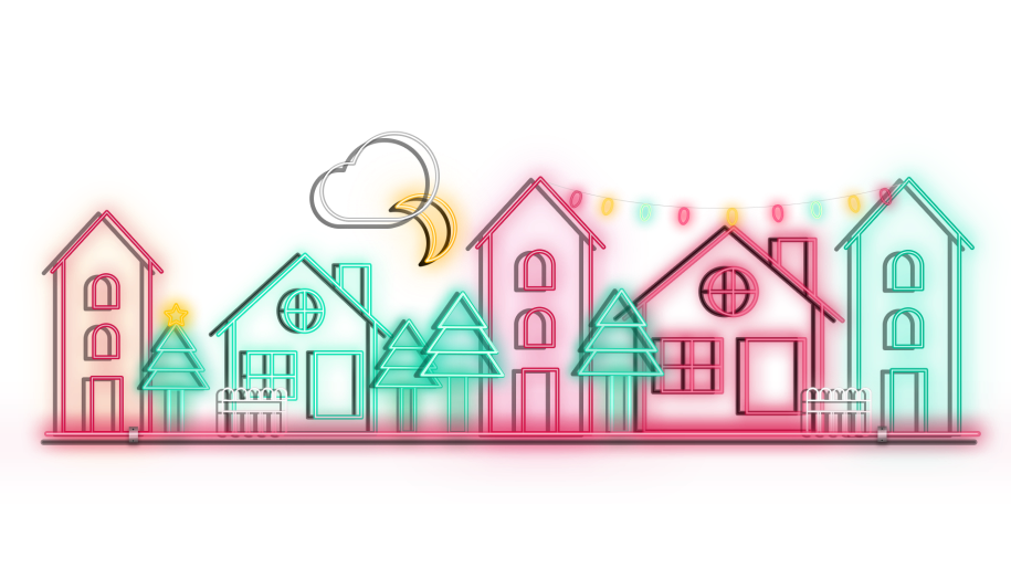 Casas iluminadas